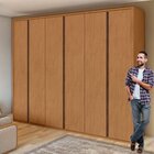 Guarda-roupa Casal Leder 6 Portas 100% Mdf Amêndoa Clean