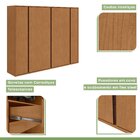 Guarda-roupa Casal Leder 6 Portas 100% Mdf Amêndoa Clean