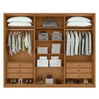 Guarda-roupa Casal Leder 6 Portas 100% Mdf Amêndoa Clean