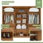 Guarda-roupa Casal Leder 6 Portas 100% Mdf Amêndoa Clean