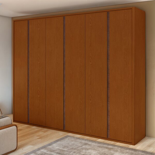 Guarda-roupa Casal Leder 6 Portas 100% Mdf Frassino