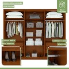 Guarda-roupa Casal Leder 6 Portas 100% Mdf Frassino