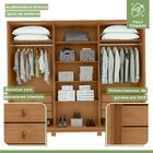 Guarda-roupa Casal Leder 6 Portas Com Pés 100% Mdf Amêndoa Cl