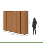 Guarda-roupa Casal Leder 6 Portas Com Pés 100% Mdf Amêndoa Cl