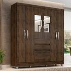 Guarda Roupa Casal Lia 6 Portas C/espelho Capuccino - Moveis