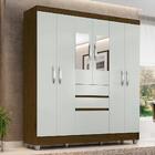 Guarda Roupa Casal Lia 6 Portas C/espelho Cedro/ Off White -