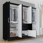 Guarda Roupa Casal Lia 7 Portas Preto Fosco - Moveis Arapongas