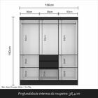 Guarda Roupa Casal Lia 7 Portas Preto Fosco - Moveis Arapongas