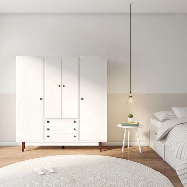 Guarda-roupa Casal Lima 4 Pt 3 Gv Branco