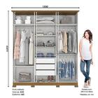 Guarda Roupa Casal Lima 6 Portas E 3 Gavetas Com Espelho - Mó