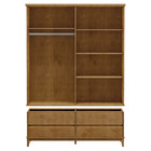 Guarda-roupa Casal Linha Prata Freijó 4 Portas Espelhos 4 Gav