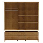 Guarda-roupa Casal Linha Prata Freijó 5 Portas Espelho Centra