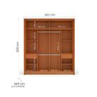 Guarda-roupa Casal Lisboa 2 Portas 2 Gavetas Freijó E Azul