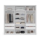 Guarda-roupa Casal Lisboa 3 Portas 4 Gavetas Branco/azul - Po