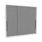 Guarda-roupa Casal Lisboa 3 Portas 4 Gavetas Branco/cinza - P