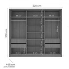 Guarda-roupa Casal Lisboa 3 Portas 4 Gavetas Com Espelho Bran