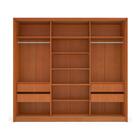 Guarda-roupa Casal Lisboa 3 Portas 4 Gavetas Freijó E Azul