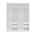 Guarda-roupa Casal Lisboa 4 Portas 4 Gavetas Branco/azul - Po