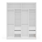 Guarda-roupa Casal Lisboa 4 Portas 4 Gavetas Branco/cinza - P
