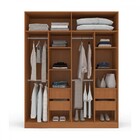 Guarda-roupa Casal Lisboa 4 Portas 4 Gavetas Freijó/creme - P