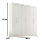 Guarda Roupa Casal Lisboa 6 Portas 2 Gav