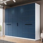 Guarda-roupa Casal Lisboa 6 Portas 4 Gavetas Branco/azul - Po