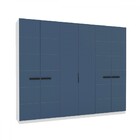 Guarda-roupa Casal Lisboa 6 Portas 4 Gavetas Branco/azul - Po