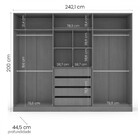 Guarda-roupa Casal Lisboa 6 Portas 4 Gavetas Com Espelho Frei