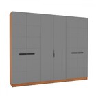 Guarda-roupa Casal Lisboa 6 Portas 4 Gavetas Freijó/cinza - P