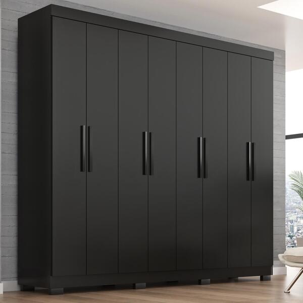 Guarda Roupa Casal Lisboa 8 Portas 4 Gavs  Com Pés