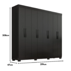 Guarda Roupa Casal Lisboa 8 Portas 4 Gavs  Com Pés