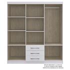 Guarda Roupa Casal Lisboa Espelhos E Pés Multiuso Organizador