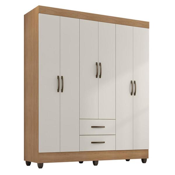 Guarda Roupa Casal Lite 6 Portas E 2 Gavetas - Móveis Leão