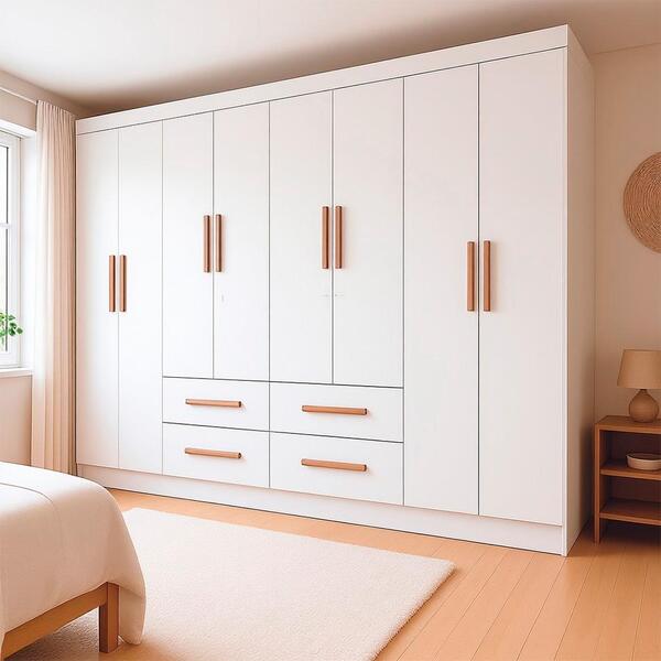 Guarda-roupa Casal Lite 8 Portas 4 Gavetas Branco | Leroy Merlin