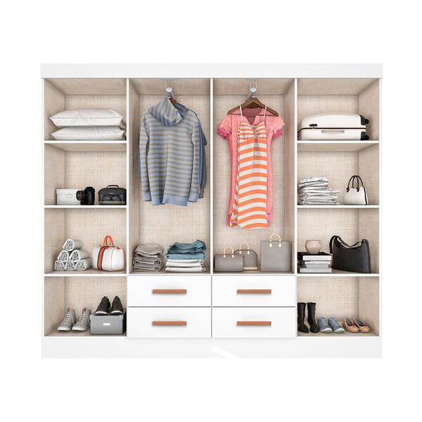 Guarda-roupa Casal Lite 8 Portas 4 Gavetas Branco | Leroy Merlin