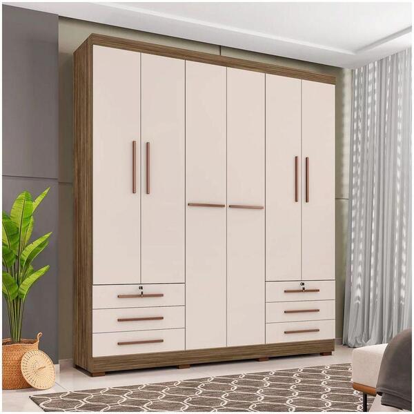 80,90サイズセット⑥ Guarda Roupa Casal Londres 6 Portas I03 Teka/champagne | Leroy Merlin