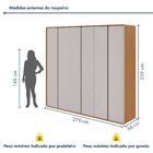 Guarda-roupa Casal Loop 6 Portas 100% Mdf Amêndoa Clean/off W