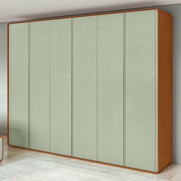Guarda-roupa Casal Loop 6 Portas 100% Mdf Frassino/salvia