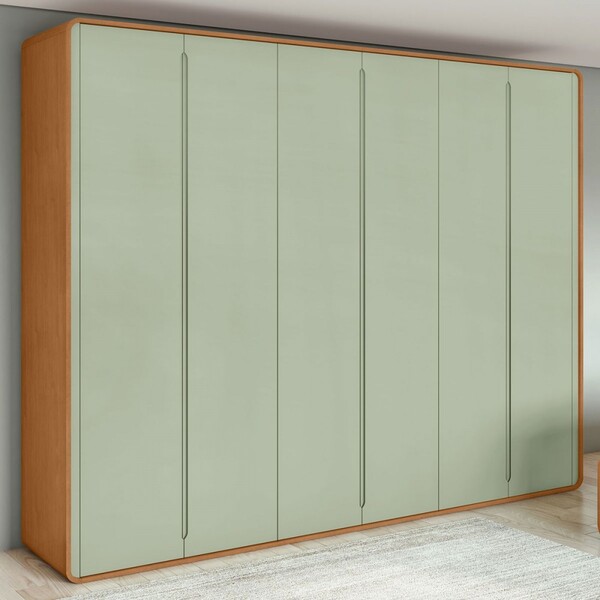 Guarda-roupa Casal Loop 6 Portas 6 Gavetas Clean/salvia - Móv