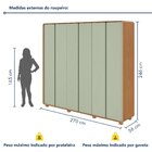 Guarda-roupa Casal Loop 6 Portas Com Pés 100% Mdf Amêndoa Cle