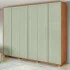 Guarda-roupa Casal Loop 6 Portas Com Pés 100% Mdf Amêndoa Cle