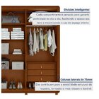 Guarda-roupa Casal Loop 6 Portas Com Pés 100% Mdf Frassino/sa