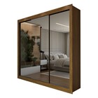 Guarda-roupa Casal Louise 3 Portas De Correr 4 Gavetas Espelh