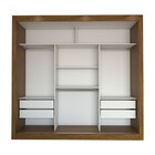 Guarda-roupa Casal Louise 3 Portas De Correr 4 Gavetas Espelh