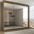 Guarda-roupa Casal Louise 3 Portas De Correr 4 Gavetas Espelh