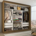 Guarda-roupa Casal Louise 3 Portas De Correr 4 Gavetas Espelh