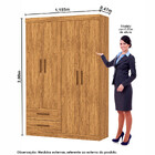 Guarda Roupa Casal Lu 4 Portas 2 Gavetas Carioca Móveis