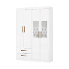Guarda Roupa Casal Lu 4 Portas 2 Gavetas Com Espelho Carioca