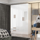 Guarda Roupa Casal Lu 4 Portas 2 Gavetas Com Espelho Carioca