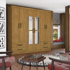 Guarda Roupa Casal Lu 6 Portas 4 Gavetas Com Espelho Carioca